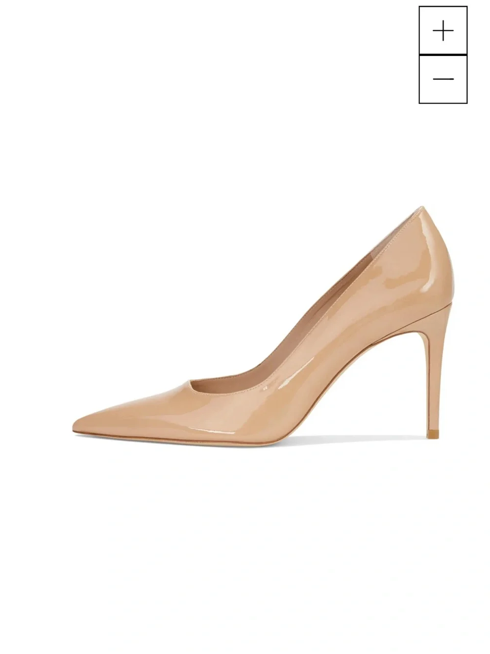 Stuart Weitzman Nude Patent Pointed-Toe Stiletto Pumps - Picture 2 of 8